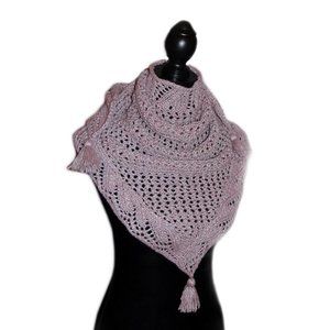 Lilac Shawl Handknit Of 100% Italian Merinos. Courtesy Nature Knitting Studio.